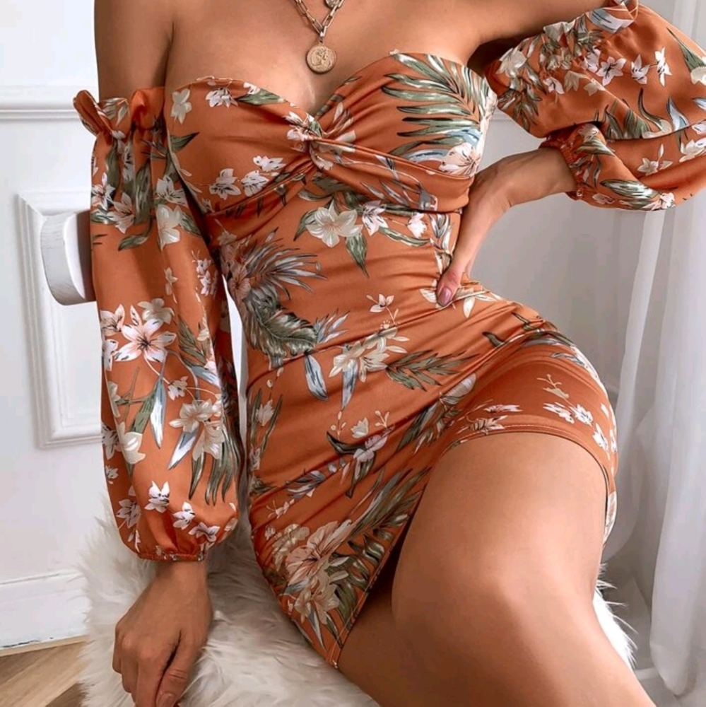 Floral Off Shoulder Dress